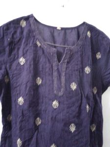 Dark Purple Straight Kurta