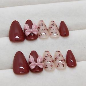 Maroon Press-On Nails