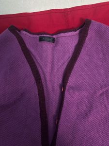 Purple Cardigan Sweater