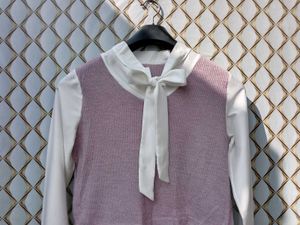 New With Tag Bow Korean Pink Shirt Sweater Pullove
