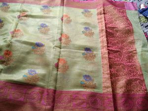 Pista Green Beautiful Chanderi Silk Saree🤩