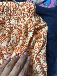 Printed cotton + net top