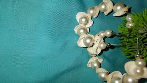 Shell &amp; Pearl Hoop Earrings