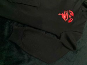 Black Anime Print Hoodie