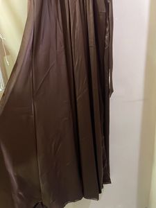 Elegant Brown Dress with Bow Detail