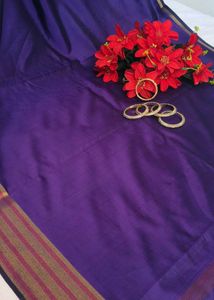 Elegant Purple Bagni Saree Zaree Patta with jhalar