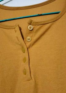 Ribbed Button-Down Top