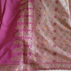 Light Wt New Chiffon Saree- Zari Border n Pallu