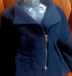 Silver Toned Front Zipper Jacket