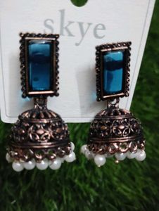 Blue Jhumka Earrings
