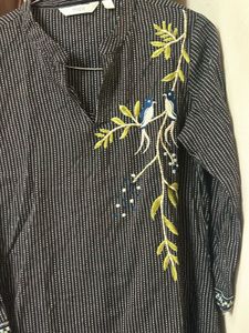 Bird Black Kurta