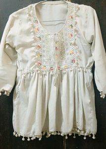 White Peplum Top