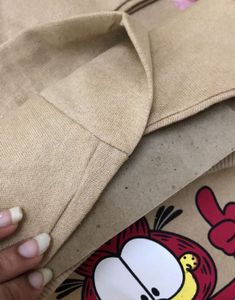 Garfield Quote Khaki Colour Oversized Tshirt