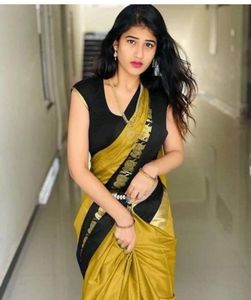 Elegant Mustard & Black Saree