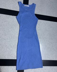 Kintted Blue Bodycon Dress