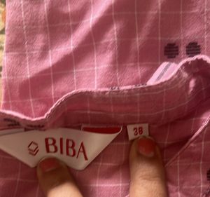 Biba Pink Checkered Cord Set