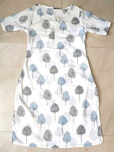 White Printed Kurta