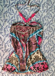 2000s y2k sleeveless multicolor stretchable top