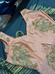 Peach Embroidered Dress