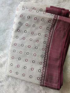 COTTON SAREE &amp; BLOUSE