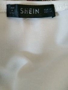 Shein Thread Worked Crop Top White