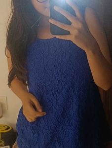 Lace Blue Sleeveless Top By Ginger From Lifestyle
