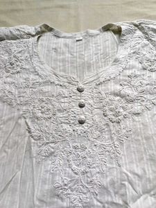Short Chikenkari Kurta