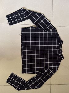 Chic Checkered Two-Piece Set