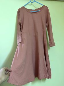 Dusty Rose Fit &amp; Flare Mini Dress