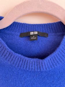 Blue Crew Neck Knit Sweater
