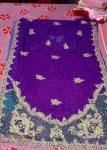 fully stone work saree with blouse