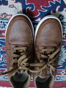 Brown Leather Sneakers