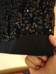 SBL Sequined Black Bomber Jacket