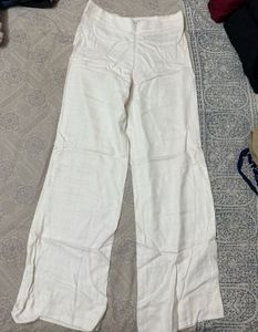 ZARA Linen Blend Straight Leg Pants