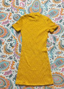 Yellow Knit Bodycon Dress