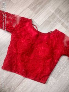 Red  Crop Top With Skirt