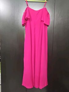 Pink Cold Shoulder Maxi Dress