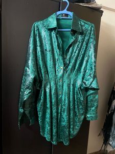 Oversize Green Mini Dress