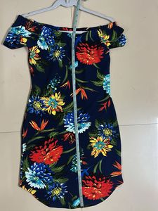 floral off shoulder bodycon mini dress