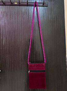 Embroidered Purple Crossbody Bag