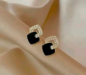 Geometric Rhinestone Drop Earrings
