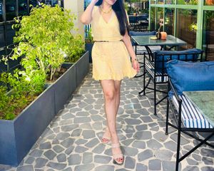 H&amp;M Yellow Gingham Dress