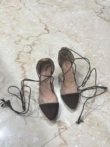 Animal Print Size 3 Heels With Tie Knots