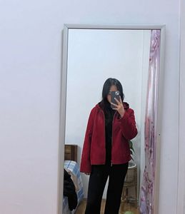Maroon Velvet Hoodie jacket