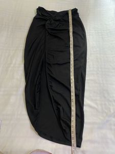 Black Ruched Slit Skirt Waist 28-32