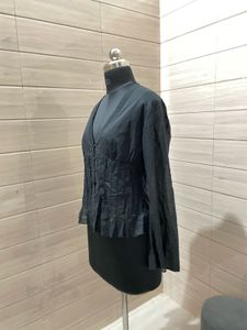 Vintage Y2k Elegant Black Button-Down Top