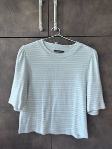 Striped Top with Puff Sleeves