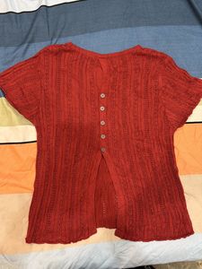 Coral Ribbed Top
