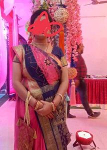 Elegant Pink &amp; Blue Saree