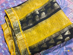 Black &amp; Gold Trim Saree